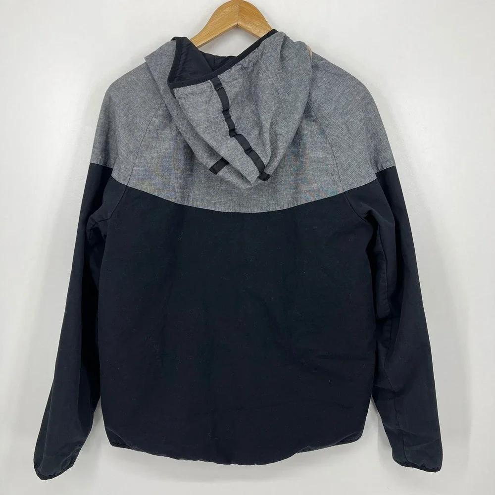 Nike International Mens Colorblock Full Zip Hooded Utility Jacket Grey Black S